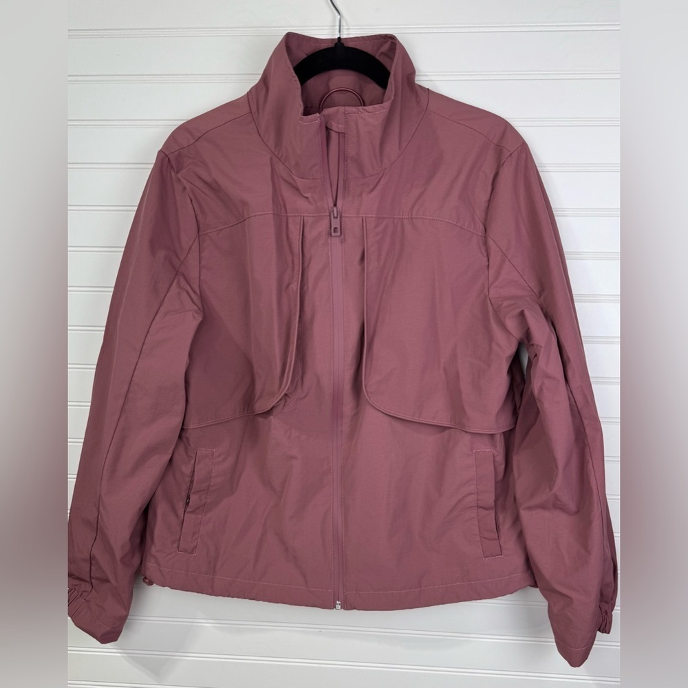 Traj3tory dusty mauve windbreaker jacket. Size Large.